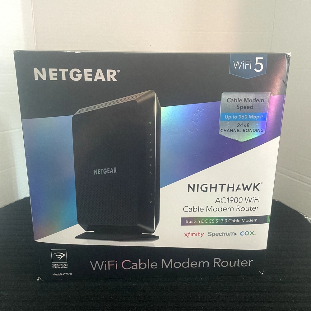NETGEAR Nighthawk AC1900 WiFi Cable Modem Router - Black